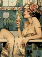 Huijie K040 30x40cm Kit de peinture par numéros de portrait imprimé numériquement en acrylique, style américain, fait main, écologique, pour la relaxation