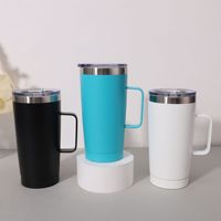 Mug de voyage isotherme en acier inoxydable 18/8 de 600 ml avec poignée portable et couvercle anti-fuite, personnalisable avec logo, vente en gros 2026 Emerit