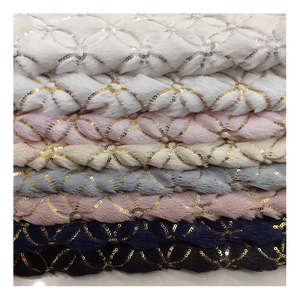 Recyclé 144F Polyester En <span class=keywords><strong>Peluche</strong></span> Brodé Paillettes Fleurs Automne Hiver Tissu <span class=keywords><strong>Brosse</strong></span> Velours Polaire Tissu pour Vêtement De Mode - Product Image 1