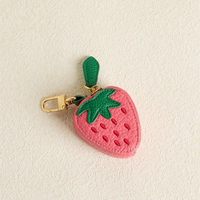 Porte-monnaie Fruité Fiable en Cuir PU, Motifs Fraise, Citron, Pomme, Porte-clés, Accessoires de Sac