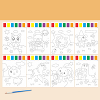 Livre de coloriage à l'eau magique pour enfants avec pinceau, palette de couleurs personnalisée pour enfants