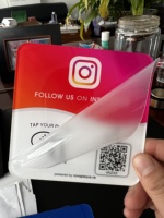 Support d'affichage social NFC Instagram, code QR dynamique, logo personnalisé, plaque NFC en acrylique, menu NFC, plaque NFC Google Review, NFC Google