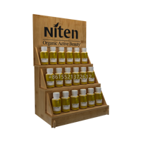Bois lubrifiant soins du corps épices support parfum cheveux huile support présentoir emballage huiles essentielles affichage en bois
