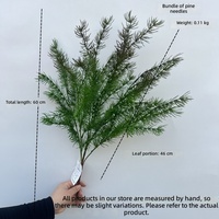 Rangkaian Daun Pinus Rumput Cattail Bunga Plastik Tanaman Hijau Buatan Dekorasi Pernikahan Gaya Hutan Luar Ruangan Bunga Palsu