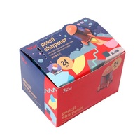 Taille-crayon créatif en forme de fusée de dessin animé avec un trou unique et gomme intégrée, idéal pour les cadeaux de papeterie des étudiants