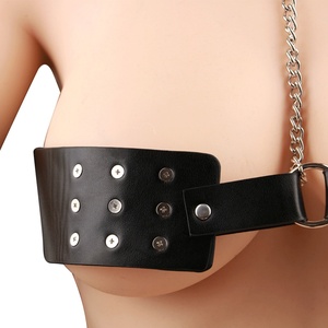 ชุดชั้นในหนังพร้อมอุปกรณ์นวดหน้าอก ของเล่น BDSM สำหรับผู้หญิง สายรัดคอ - Product Image 5