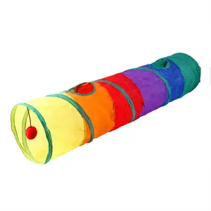 2023 Hot Selling Cat Interactief Speelgoed Tunnel Multi Color Opvouwbare Polyester Kat Tunnel