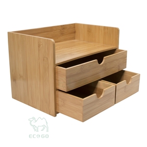 Large Capacity Wooden <b>Desk</b> Organizer with <b>Drawers</b> for Stationery Storage - Product Image 6