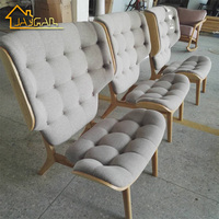 Chaise longue en bois de loisirs modernes Siège en tissu Chaises longues confortables pour chambre à coucher Chaise longue confortable mammouth