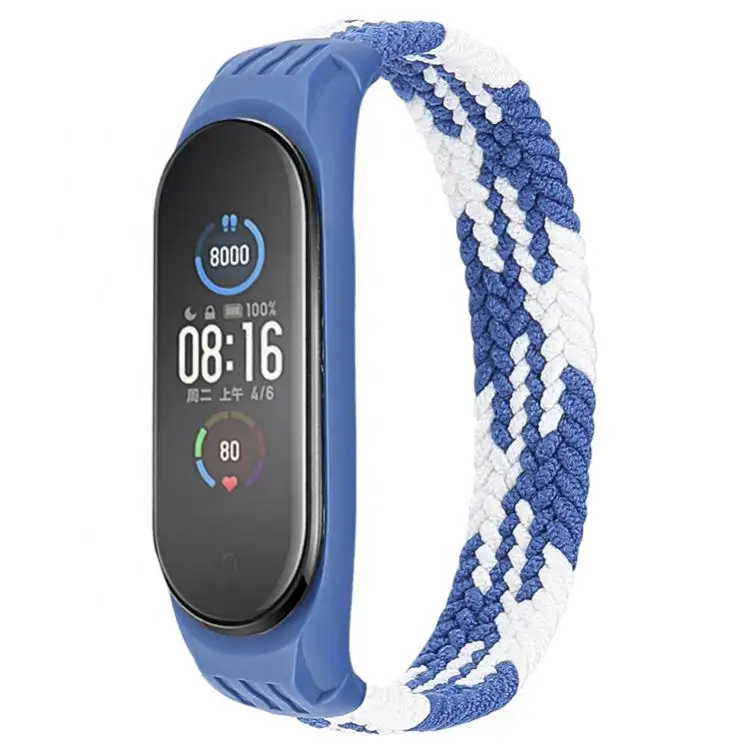 2021 Braided Solo Loop for Xiaomi Smart Band 5 4 3 Nylon Replacement Strap Wristband Braided Mi Band Strap