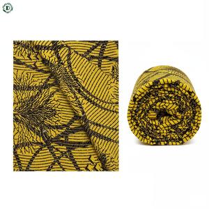 Géométrique Chic Pierre Wax Ankara Tissu Rhinestone-Embelli Jaune Géométrique Batik 100% Coton Durable <span class=keywords><strong>Pagne</strong></span> Tissu Africain - Product Image 2