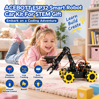 Kit de démarrage de robot intelligent STEM DIY programmable ESP32 4WD Mecanum avec bras robotique et mouvement omnidirectionnel à 360° pour l'éducation