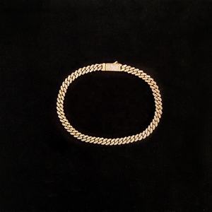 OUGEPHELI 6mm Hip Hop Iced Out CZ Zircon <span class=keywords><strong>Collar</strong></span> De Cadena Cubana Eslabones Cubano <span class=keywords><strong>Collar</strong></span> Miami Cuban Link Chain para hombres y mujeres - Product Image 2