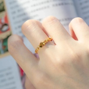 Bague chaîne en argent pur S925, design minimaliste et original, cœur creux, petite, fraîche, polyvalente, haut de gamme, ouverture facile - Product Image 3