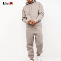 Completo da Uomo 2 Pezzi: Felpa con Cappuccio e Pantaloni in Cotone Felpato, Stile Sportivo Casual, Traspirante ed Ecologico