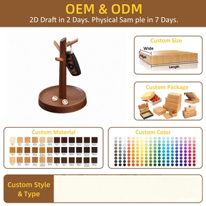 Boîte <span class=keywords><strong>de</strong></span> rangement <span class=keywords><strong>de</strong></span> <span class=keywords><strong>bureau</strong></span> élégante et moderne à deux niveaux en bois écologique personnalisable, organisateur multifonctionnel pour clés et bijoux - Product Image 6