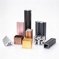 Traitement de coloration de surface pour profilés en aluminium, revêtement en poudre mat et brillant, profilé en alliage d'aluminium industriel personnalisé multicolore