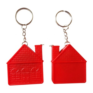 JUSEN - Llavero retráctil portátil con cinta de 1m (3 pies) en forma de casa para viajes - Product Image 1