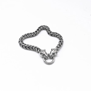 yunnique Wolf Head <b>Chain</b> Bracelet <b>Titanium</b> Steel Unisex Gift Jewelry Geometric Animal Design - Product Image 3