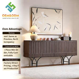 Meuble TV de salon OEM moderne et personnalisé en acier inoxydable robuste avec panneau en bois, meuble de rangement pour chaussures et console - Product Image 1