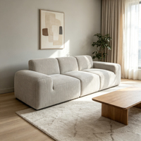 Modulares Komprimiertes Sofa - Geradliniger Dreisitzer im Minimalistischen Modernen Stil, Gepolstertes Sofa mit Anpassbarem Bezug, Langlebig