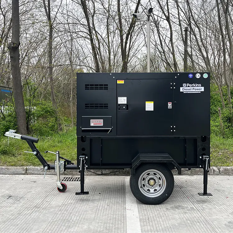 Trailer Type Powered By Perkin 25Kva Genset Silent 20Kw Portable Electric Diesel Generator