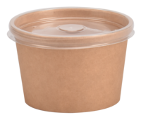 Récipients en papier Kraft pour crème glacée, gobelets en papier jetables pour soupe chaude, bol en papier Kraft avec couvercles