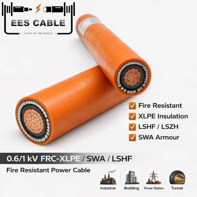 0.6/1 KV FRC - CU/MICA/XLPE/AWA/LSHF 1/C Armored Power Cable IEC 60502-1 for Qatar Market