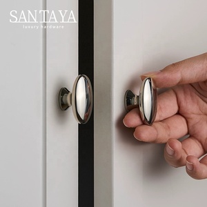 Santaya Solid PVD Nikel-gümüş Pirinç Kulplar Mutfak Dolabı Çekmeceleri Yatak Odası Gardırop Çekmece Topuzları Mobilya Kulpları - Product Image 3