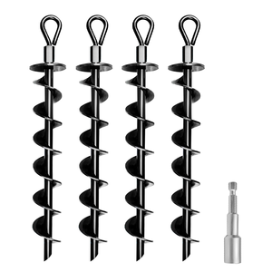 庭犬用ネクタイヘビーデューティペットスパイラルスチール製ステーク屋外キャンプ折りたたみリンググラウンドアンカーポータブル猫犬用グラウンドアンカー - Product Image 1