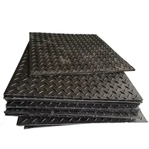 Large Black HDPE Ground Protection Mats Heavy-Duty Plastic for Outdoor Use
