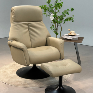 Silla Moderna de Lujo con Respaldo Alto Ajustable, Tapizada en Cuero, Patas Metálicas, para Sala de Estar, Apartamentos, Modelo 9392 - Product Image 5