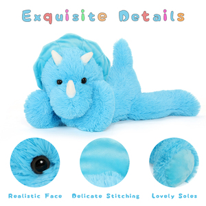 Peluche Triceratops Bleu Allongé Prix <span class=keywords><strong>de</strong></span> Gros, Coussin <span class=keywords><strong>Dinosaure</strong></span> pour Enfants, Cadeau Thème Jurassic pour Décoration <span class=keywords><strong>de</strong></span> Chambre d'Enfant - Product Image 2