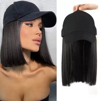 Casquette de perruque pour femme, chapeau de perruque pour femmes, casquette de baseball avec cheveux