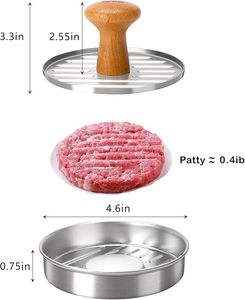 Prensa de hamburguesas de acero inoxidable, máquina <span class=keywords><strong>para</strong></span> hacer hamburguesas, prensa antiadherente <span class=keywords><strong>para</strong></span> asar, barbacoa, cocina, aplanamiento, <span class=keywords><strong>hamburguesa</strong></span> jugosa abrasadora - Product Image 3