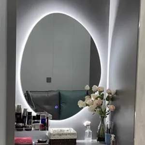 Factory Smart Mirror Shape Special Silver Copper-free Touch Screen Bathroom LED Make Up Mirror With LED Light