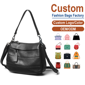 Bolso de Hombro de Cuero Genuino con Múltiples Compartimentos, Doble Correa, Fabricación Personalizada OEM/ODM, Bolso Funcional para Mujer - Product Image 1