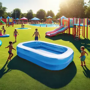 Hot bán tùy chỉnh xách tay PVC hình chữ nhật lớn Inflatable hồ bơi mặt đất trẻ em 'piscina Hồ bơi cao công cụ phụ kiện
