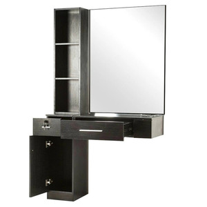 <span class=keywords><strong>Fournisseur</strong></span> d'usine Table de coiffeur avec miroir Table de salon de beauté avec miroir Design moderne Table de <span class=keywords><strong>coiffure</strong></span> noire avec miroir - Product Image 4