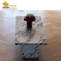 Table basse en marbre Calacatta Viola Silhouette Rectangle Classique Moderne Design en pierre pour Salon Cuisine Utilisation Meubles de maison