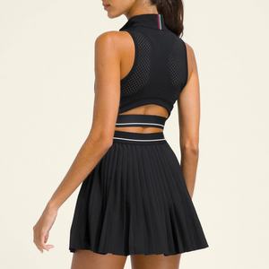 ชุดเดรสเทนนิสทรงพลีทแบบสปอร์ต คอ halter  ขนาดพลัสไซส์  น่ารัก  แบบมินิ  ตัดเย็บพิเศษ  พร้อมบราในตัว - Product Image 3