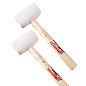 MAXPOWER Chemical Resistant 24oz White Round Rubber Hammer Mallet