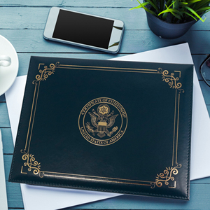 Mỹ citizenship PU giấy chứng nhận bìa bằng tốt nghiệp chủ thư mục với Vàng logo - Product Image 4