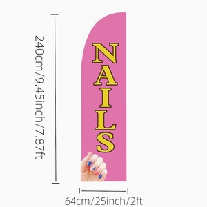 Móng Tay Cửa Hàng Quảng Cáo Bãi Biển Cờ Lông Lá Cờ Dấu Hiệu 2024 Mới Biểu Ngữ Thiết Kế Riêng Bạn Lưỡi Bay Biểu Ngữ - Product Image 5