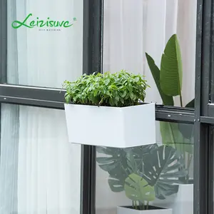 Pabrik Cina Grosir Kotak Jendela Mewah Panjang Herbal Taman Pot Tanaman Balkon Pot Bunga Kotak Penanam Persegi Panjang Plastik