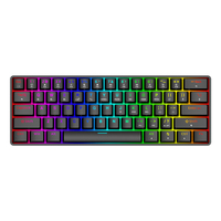 Outemu Dustproof Hot Swap Axis USB 2.0 Keyboard Mekanik Mini Berkabel/Nirkabel yang Dapat Diprogram RGB 61 Tombol Keyboard Desktop