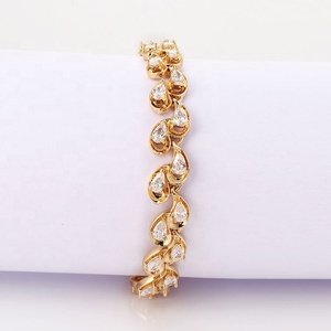 Pulsera de tenis chapada en oro para mujer con circonitas multicolor, pulsera de cadena de cristal brillante para bodas, fiestas y banquetes - Product Image 5