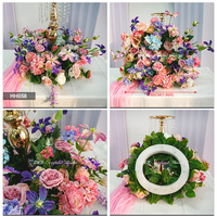 Guirlande porte-bougie décorative, centre de table, couronne de roses artificielles blanches pour chandeliers, centre de table de mariage