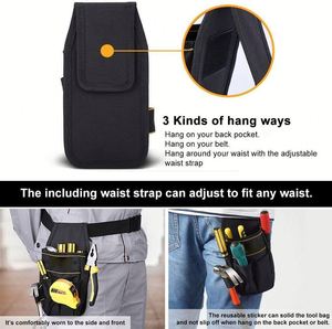Heavy-Duty Tool Bag with Adjustable Belt for Electrician Work, 6-Pouches and 9 Screwdriver Loops Construction Tool Pouch - Product Image 5