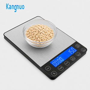 Balance de cuisine multifonctionnelle avec écran LCD, plateforme en acier inoxydable, minuterie LCD, fonction tare, unités de pesée PCS, pour peser les aliments. - Product Image 1